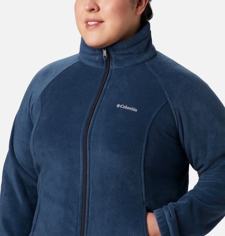 Women's Columbia Benton Springs Full Zip Jackets Navy | Plus Size CA-X0C48